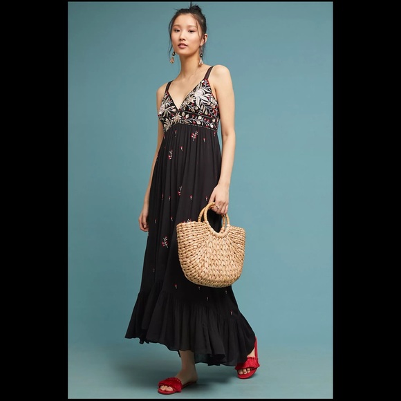 Anthropologie Fiona embroidered maxi dress - L - Picture 2 of 9